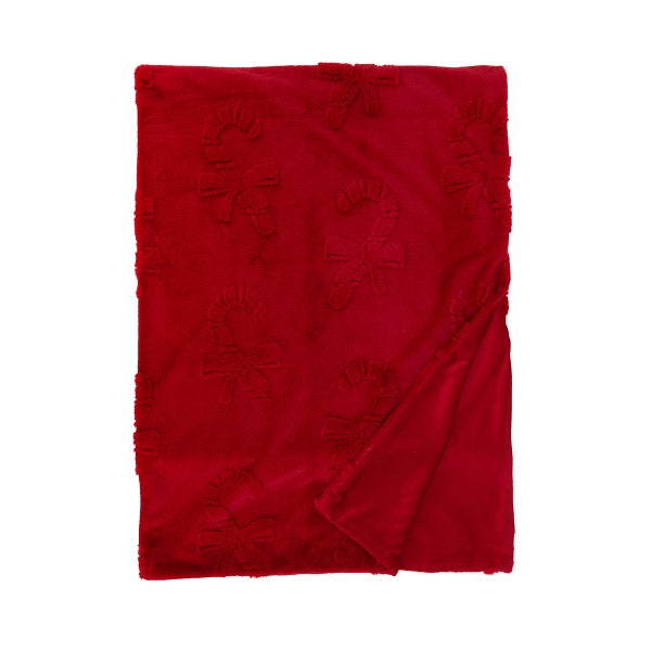 Merry Candy Canes Throw