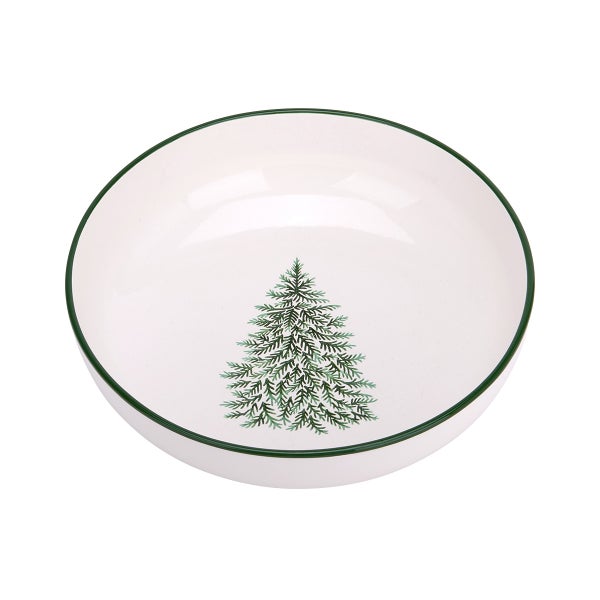 Evergreen Trees Embossed Serving Bowl