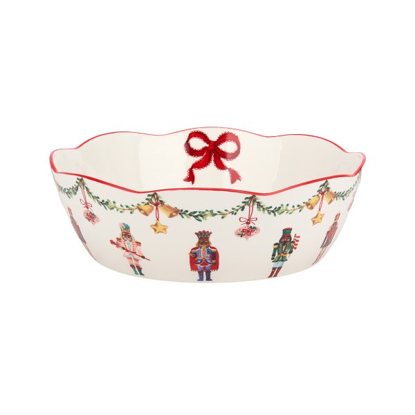 Jolly Nutcracker Christmas Serving Bowl