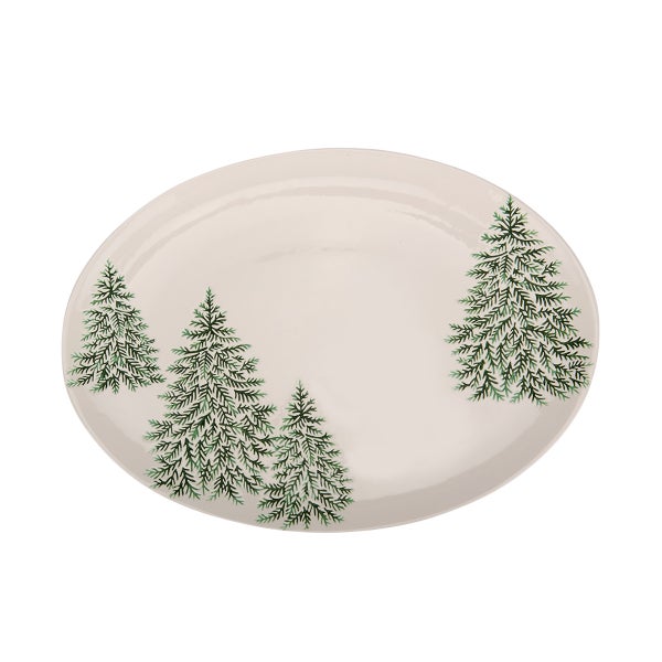 Evergreen Trees Embossed Serving Platter