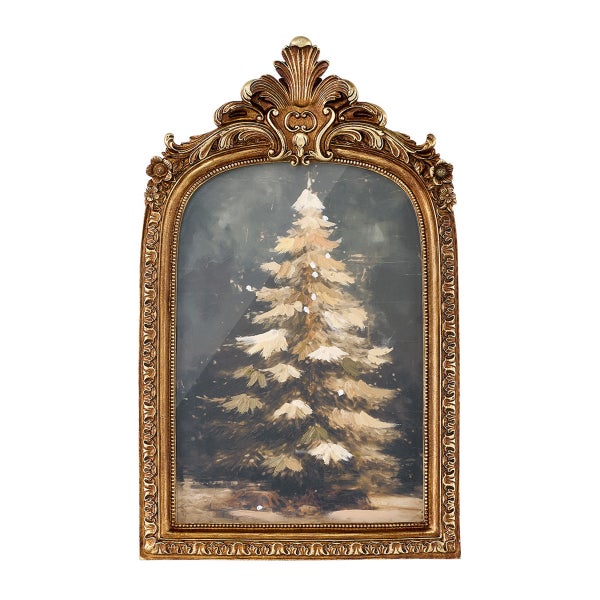 Winter Tree Antique Framed Tabletop Art Print