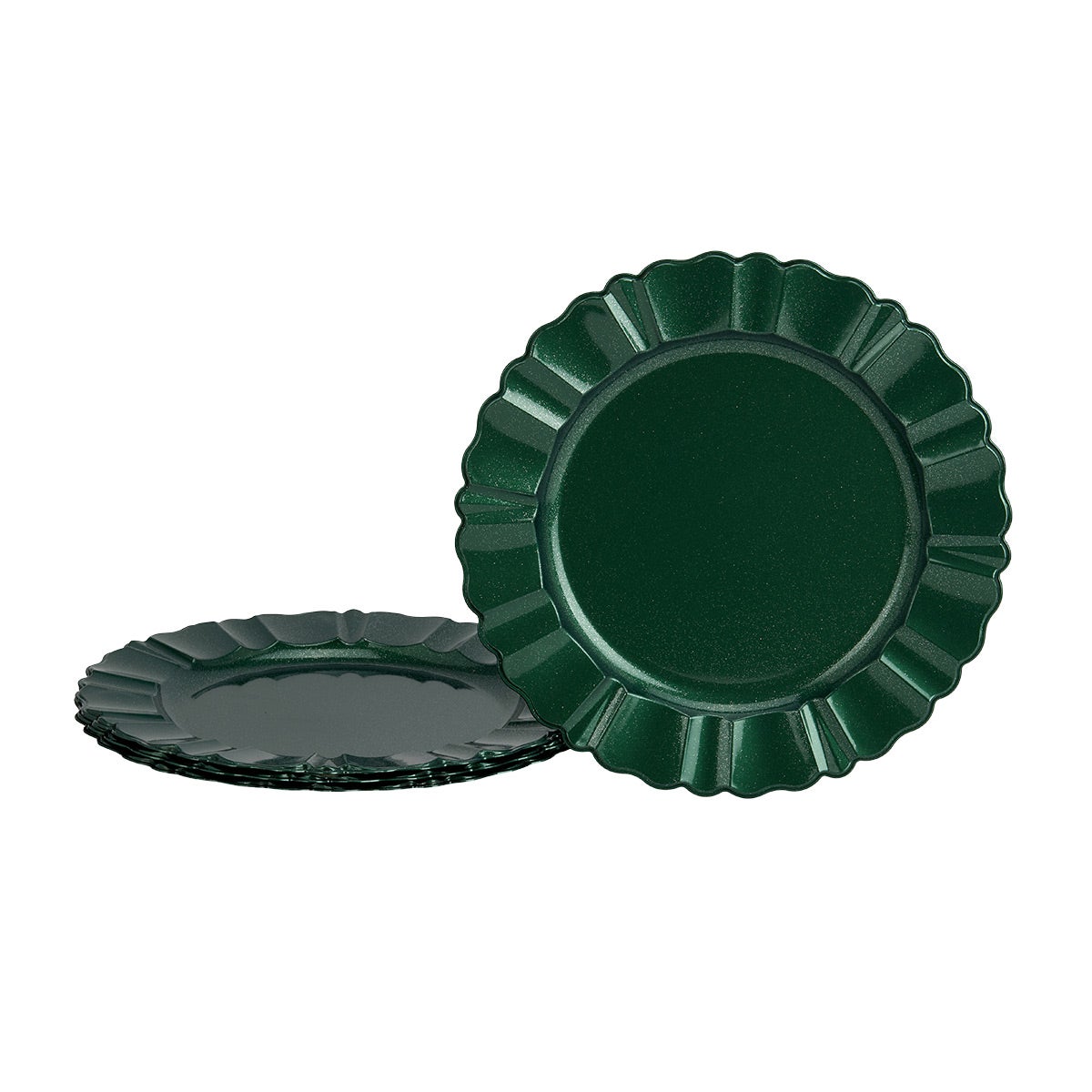 Charger Scalloped Glitter Green
