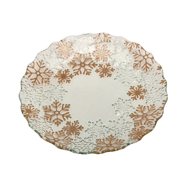 Gold Foil Fused Glass Platter