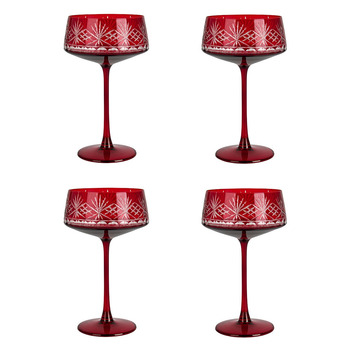 Coupe Glass Vintage Burgundy