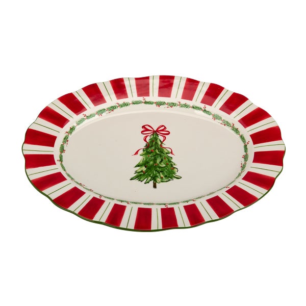 Christmas Tree with Bow Platter