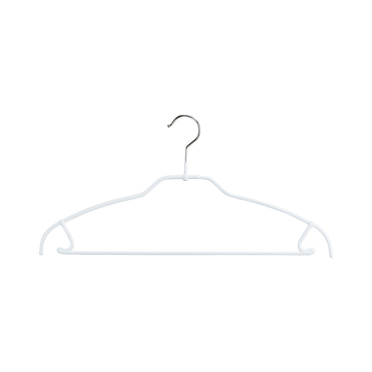 MAWA Style 42FTU German Non-Slip Steel Hanger White Set of 10