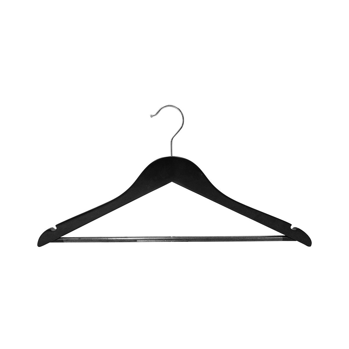 MAWA Soft Finish Lotus Wood Shirt Hanger Black Set of 40