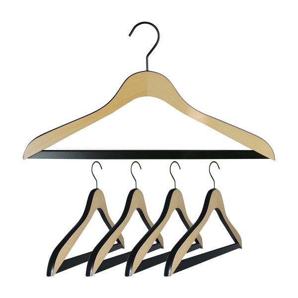 Mawa, Beechwood Shirt Hanger with Grip Pant Bar Set
