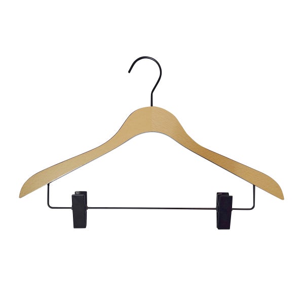 Mawa, Beechwood Coat Hanger with Pant Clips Set