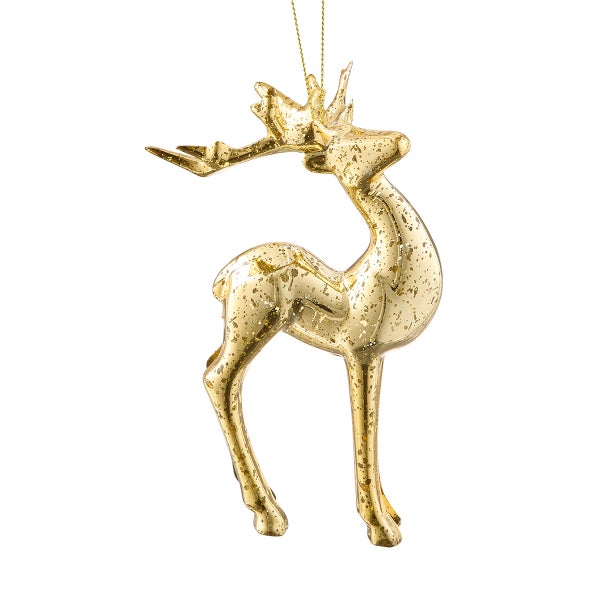 Gold Glass Deer Ornament