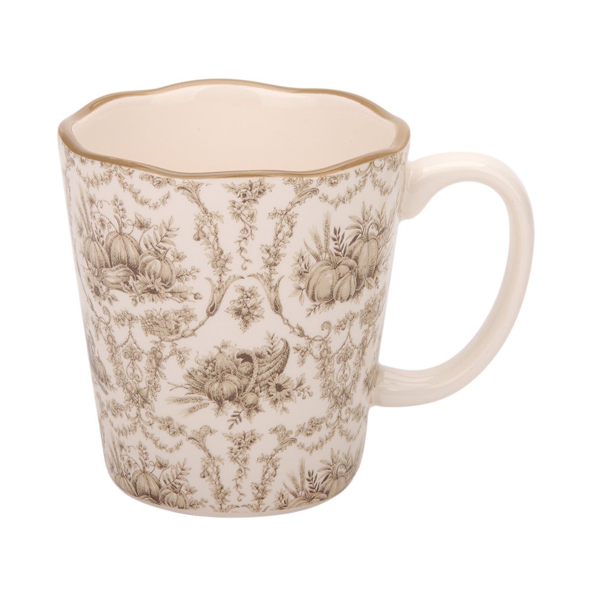 Harvest Mug Pumpkin Toile Tan
