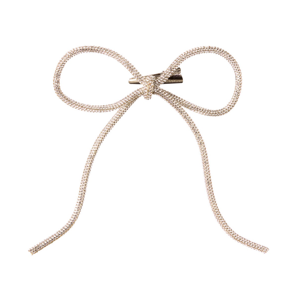 6IN Orn Bow Sparkle Gray