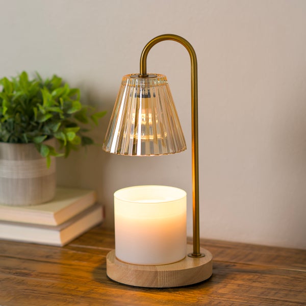 Glass Shade Dimmable Candle Warmer Lamp