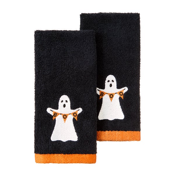 Avanti Linens Black Ghost BOO Tip Towels Set