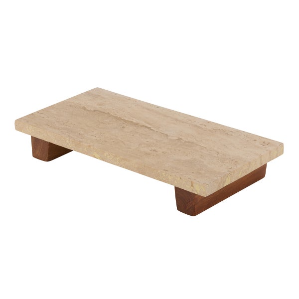 Travertine Marble Footed Serving Board