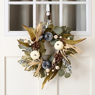 Velvet Pumpkin & Berry 14 in. Mini Wreath | The Container Store