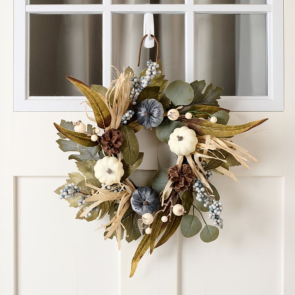 Velvet Pumpkin & Berry 14 in. Mini Wreath | The Container Store