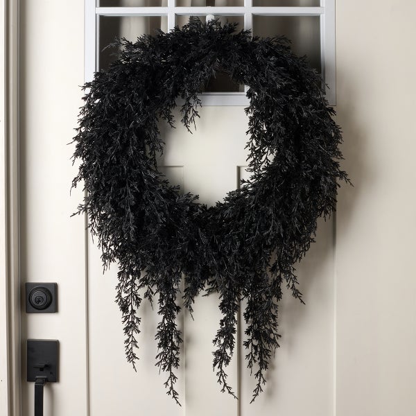Pre-Lit Juniper Halloween Wreath