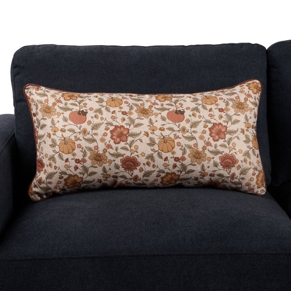 Lisee Harvest Pumpkin Floral Lumbar Pillow