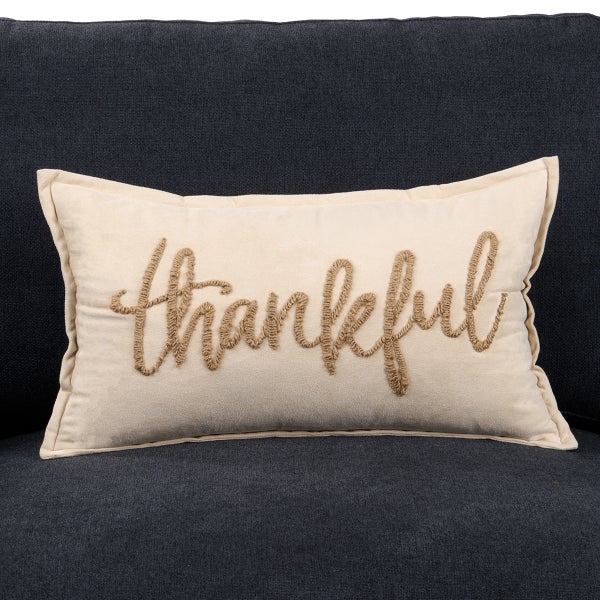 Thea Thankful Embroidered Pillow