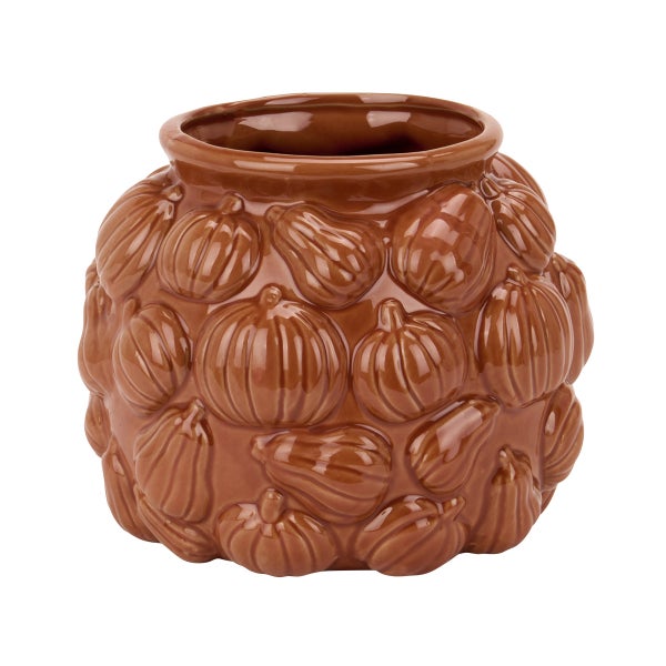 Sculpted Pumpkin Ceramic Vase
