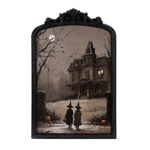 Two Little Witches Framed Halloween Art