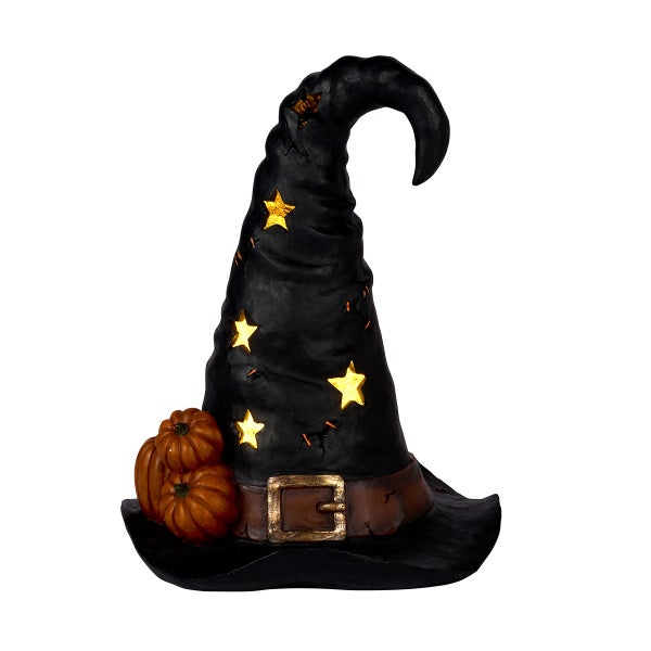 Black LED Witch Hat Decor