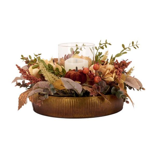 Hydrangea Pumpkin Harvest Centerpiece