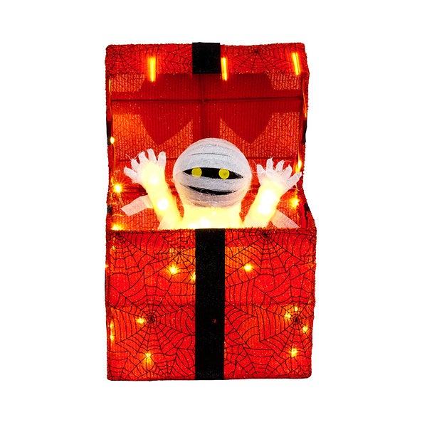 Lighted Motion Mummy in Box Halloween Decor | The Container Store