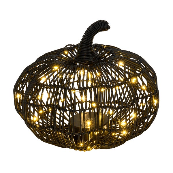 Black Metal LED Pumpkin Decor