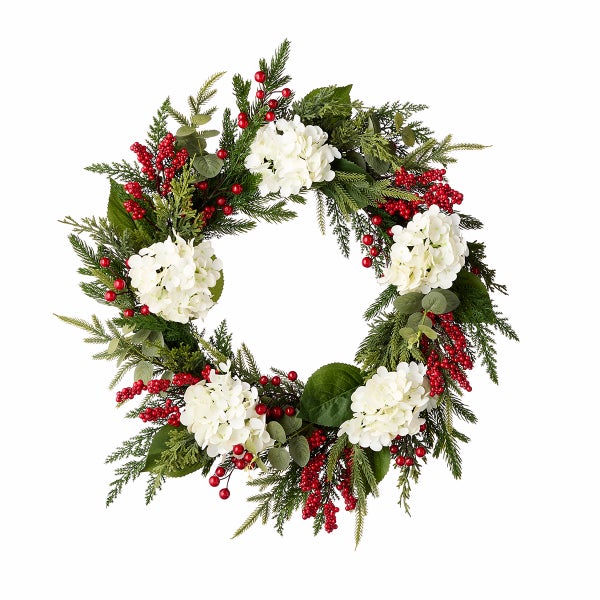 Hydrabgea Berry Pine Wreath