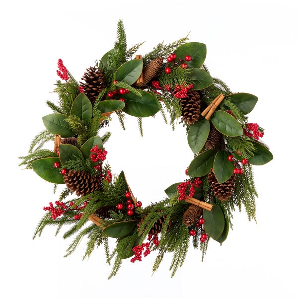 Cinnamon Mix Magnolia 26in Wreath