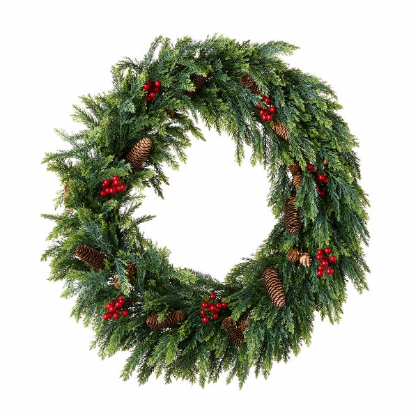 Berry Pinecone Mix 30in Wreath