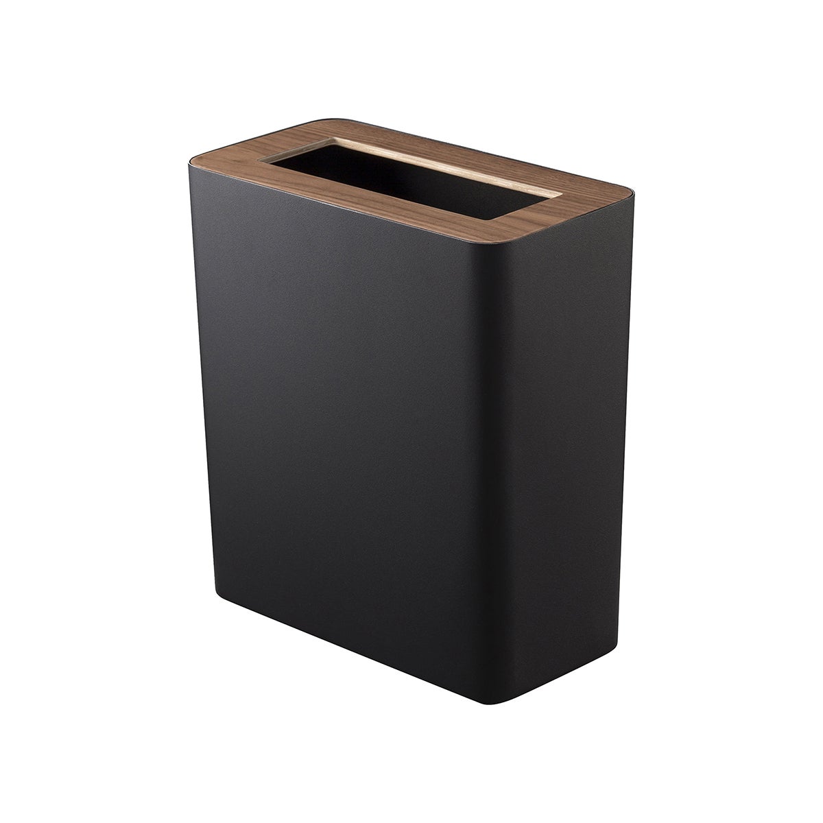 Yamazaki Home Rin Slim Trash Can Black