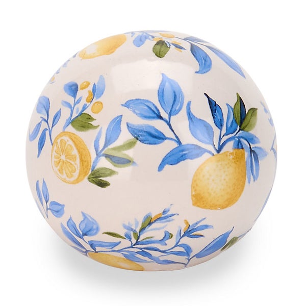 Lemon Print Ceramic Orb