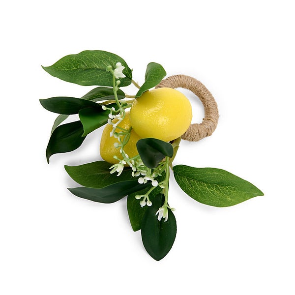 Lemon Greenery Napkin Rings Set of 4