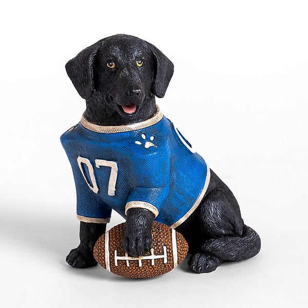 Black Lab Football Figurine