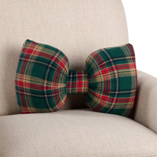 Plaid Bow Pillow