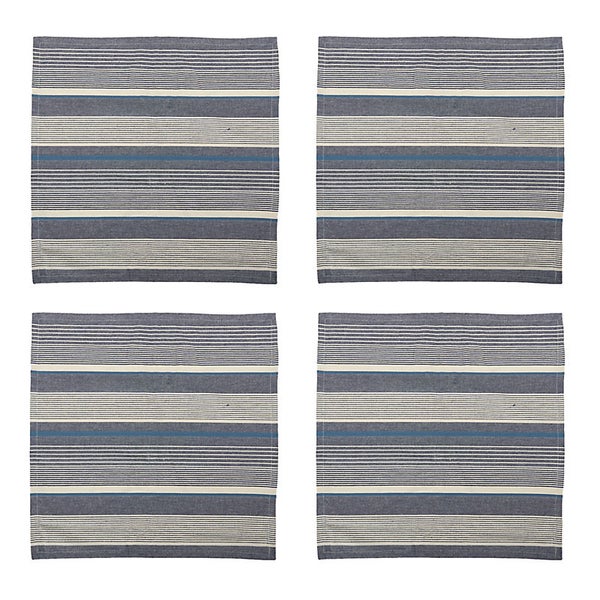 Blue Woven Stripes Napkins Set of 4