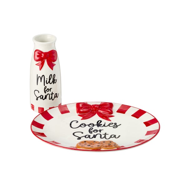 Santa Platter & Milk Jug Set