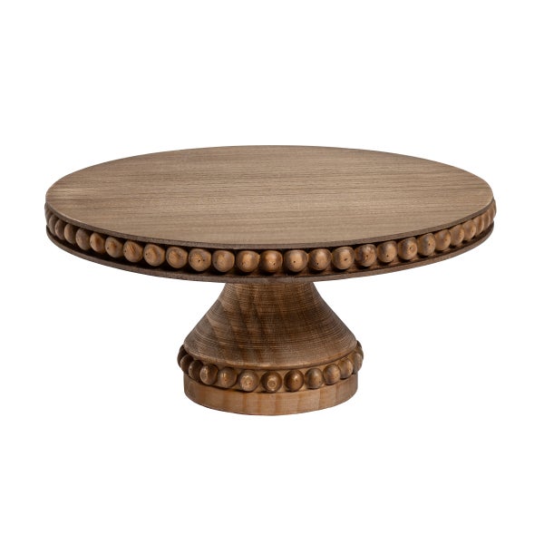 Beaded Wood Cake Stand