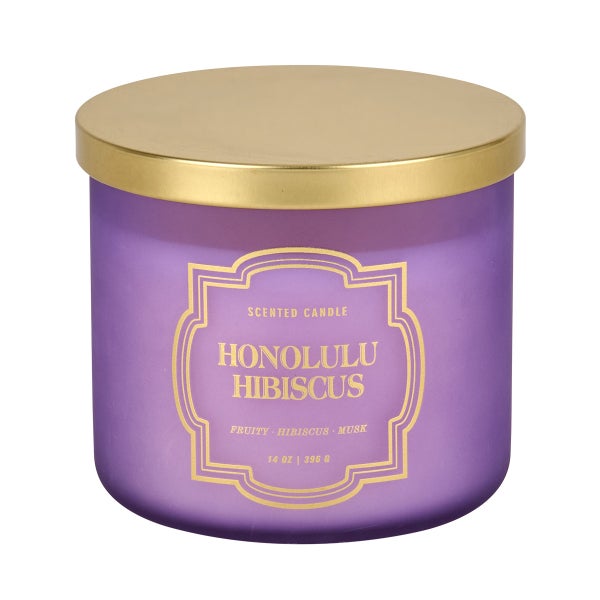Purple Honolulu Hibiscus 3-Wick Jar Candle