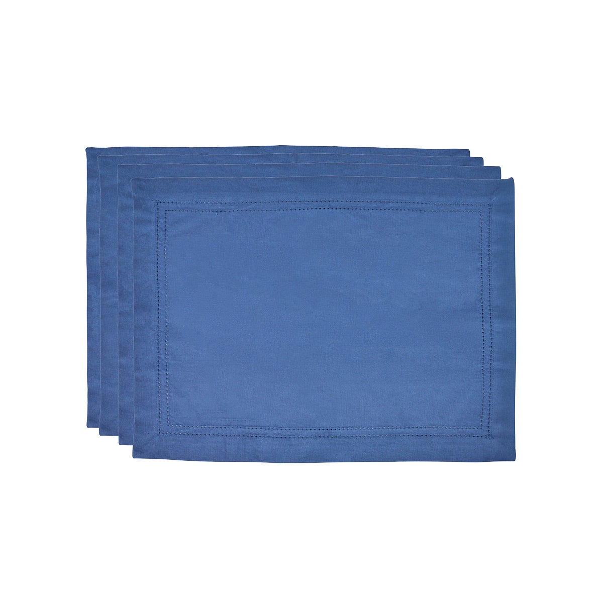 14X20 PMAT HEMSTITCH BLUE ST/4 Blue/Navy