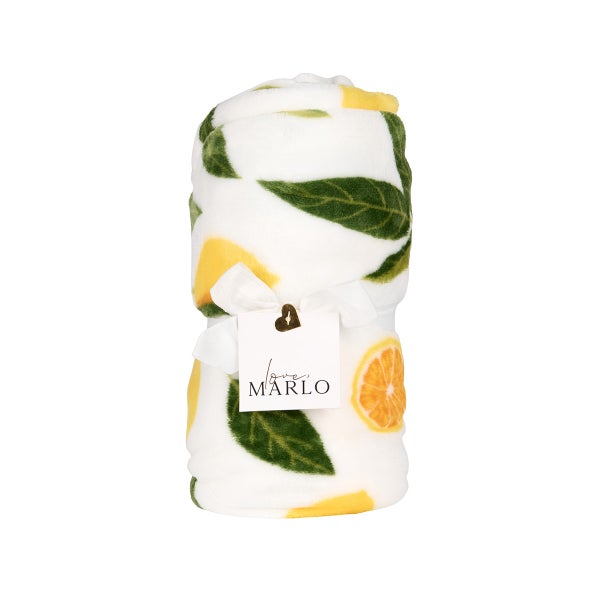 Summer Lemons Plush Throw