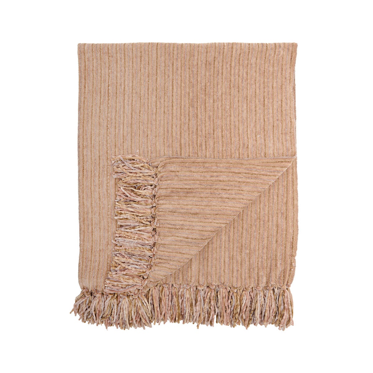 50X60 THROW TONAL CHENILLE TAUPE Blue/Navy
