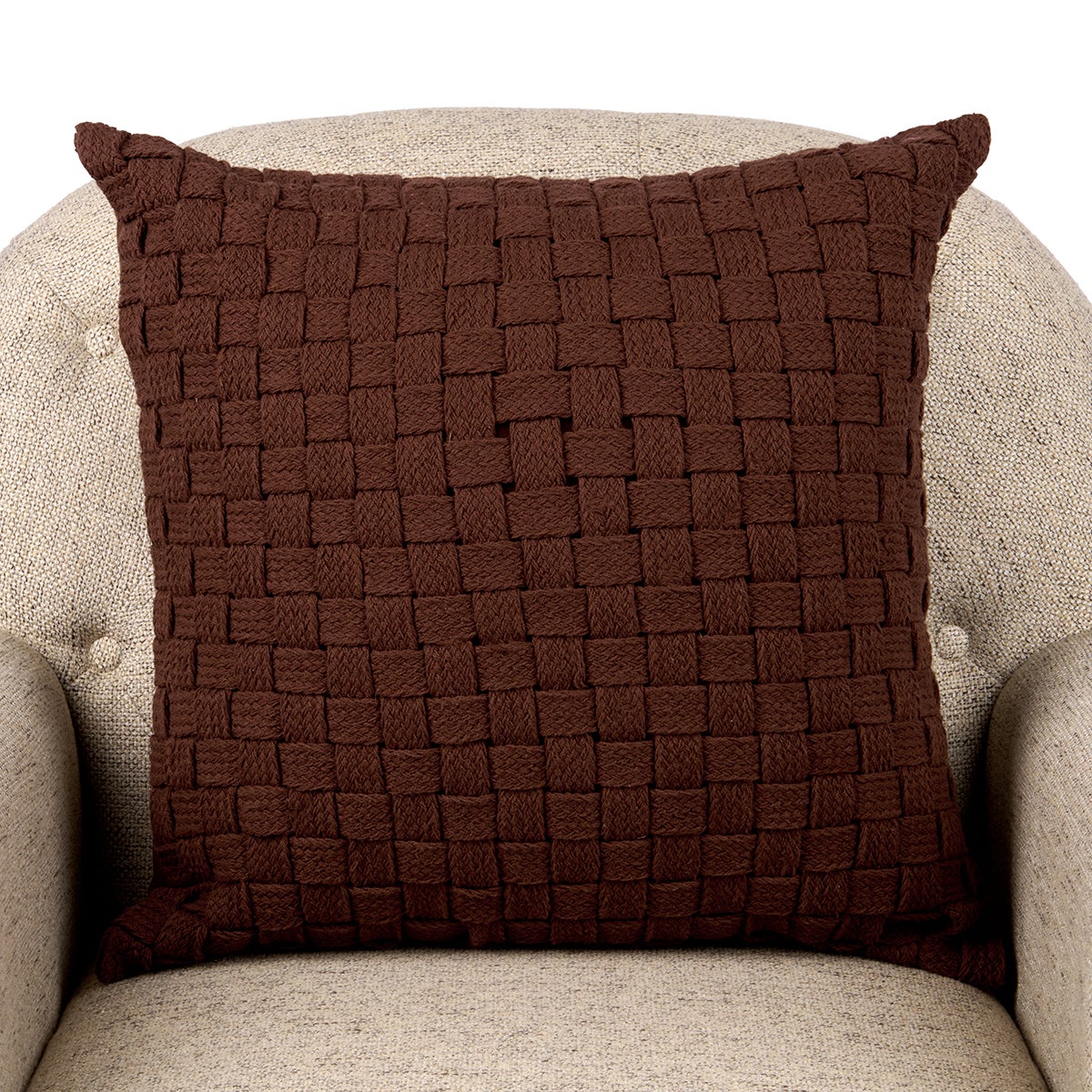 20X20 PILLOW JAY CHUNKY WEAVE BROWN Brown/Bronze
