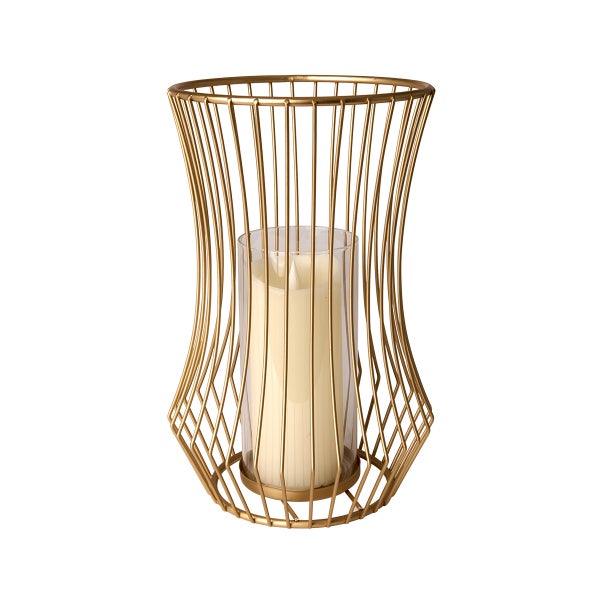 Gold Cage Hurricane Lantern