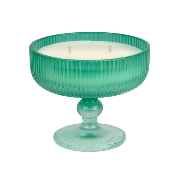 Teal Coupe Shaped 3-Wick Jar Candle