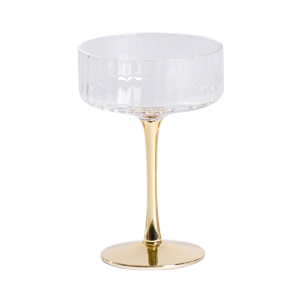 Wine Glass Coupe Ripple Wgold Gold