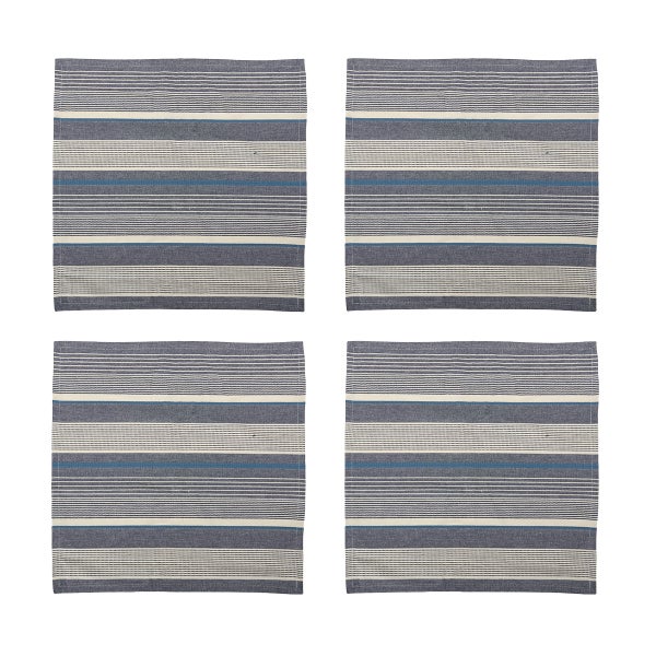 Blue Woven Stripes Napkins Set of 4